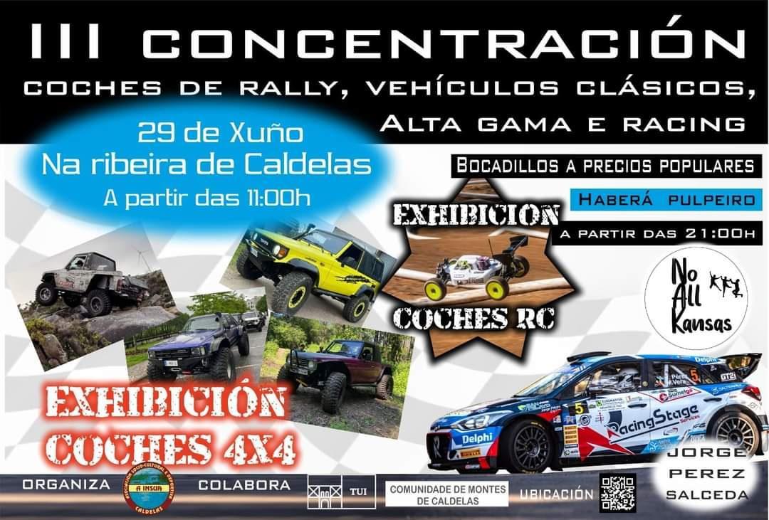 Concentración de coches en Caldelas